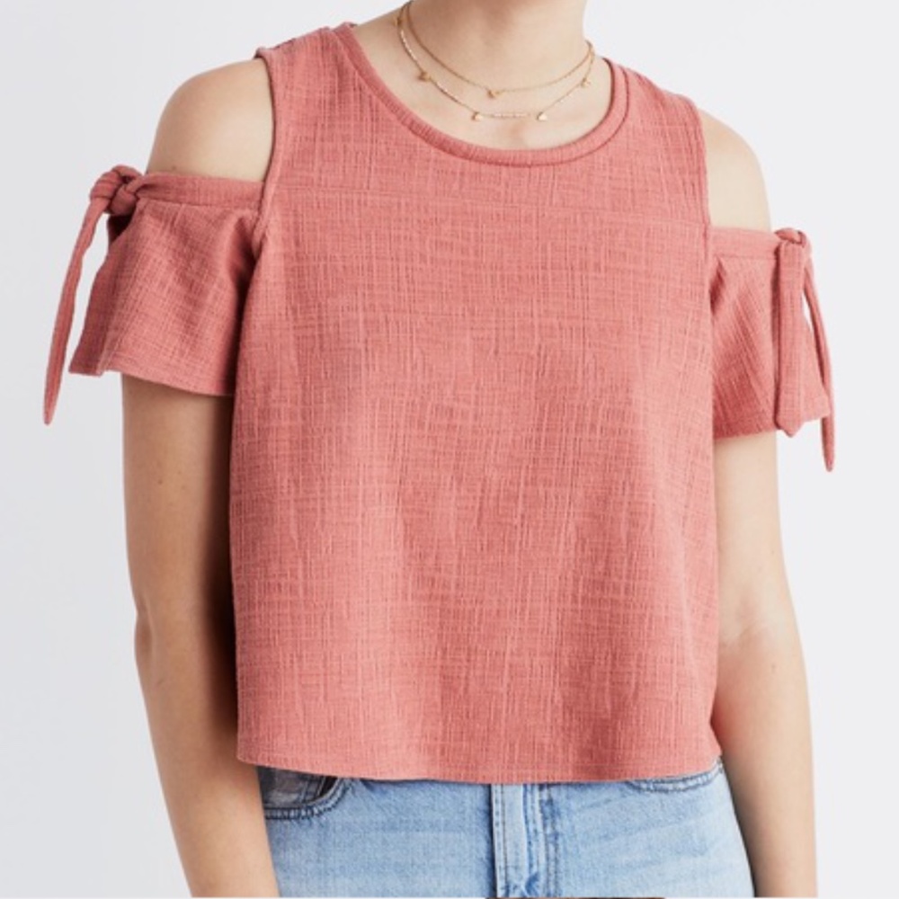 Madewell Pink Skylark Cold-Shoulder Top Size XXS